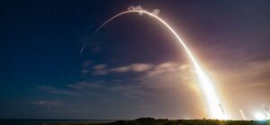 Falcon 9 rocket launching SiriusXM SXM-10 satellite from Cape Canaveral, June 2025