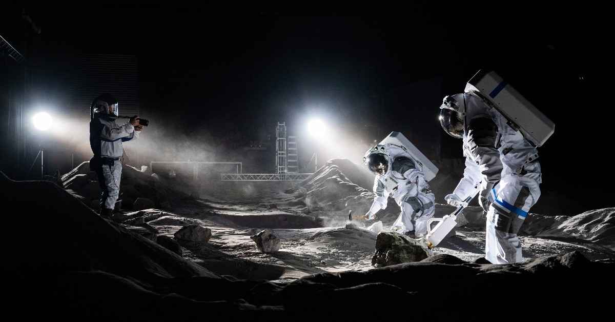 Astronaut conducting surface operations on Mars as part of future human spaceflight missions beyond low Earth orbit.